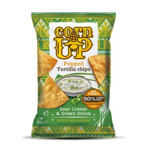 tortillové chipsy  s príchuťou smotany a pažítky